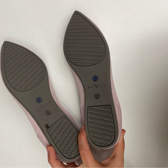 Rothy's Petal Pink The Point Pointed Toe Slip On Ballet Flats Shoes Size 7.5 - Picture 2 of 5